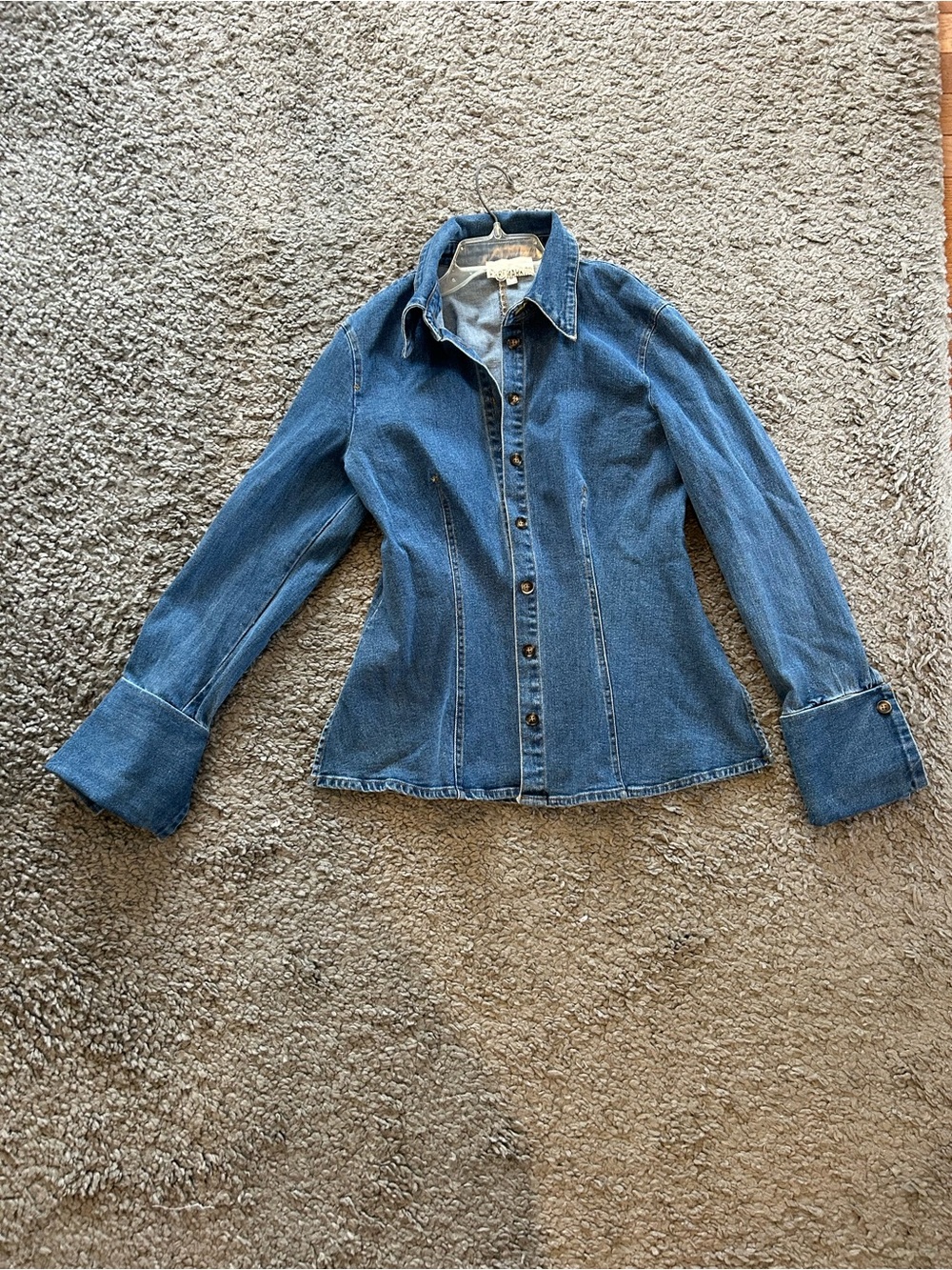 Free Market Denim Button-Down Shirt - Blue
